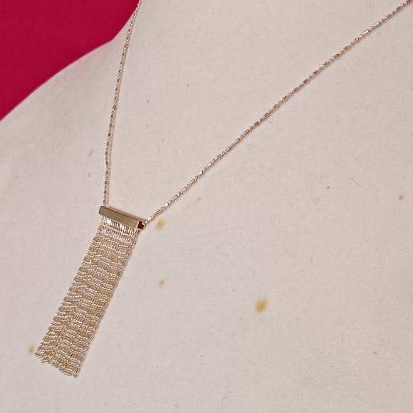 Vintage Sterling Silver Plated Fringe Tassel Necklace - Picture 3 of 8